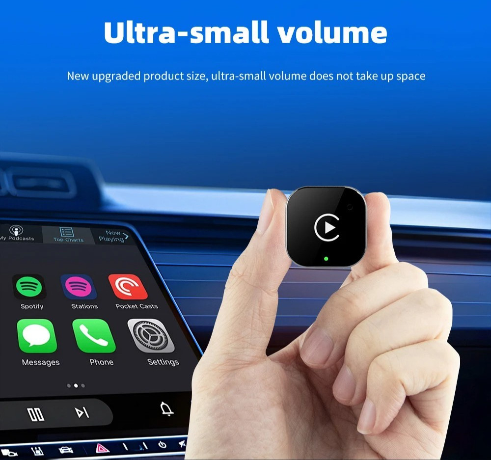 2-in-1 Wireless CarPlay Android Auto Adapter Plug & Play USB for iPhone Android