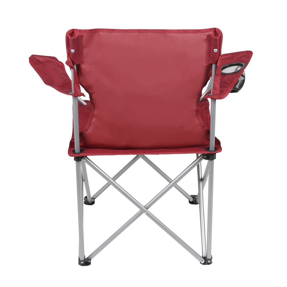 Ozark Trail Basic Quad Folding Camp Chair with Cup Holder, Red