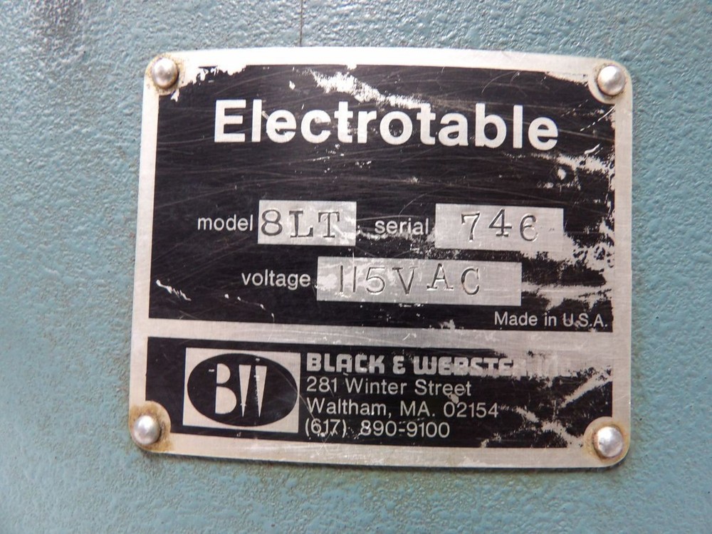 BLACK & WEBSTER 8LT ELECTROTABLE M6245