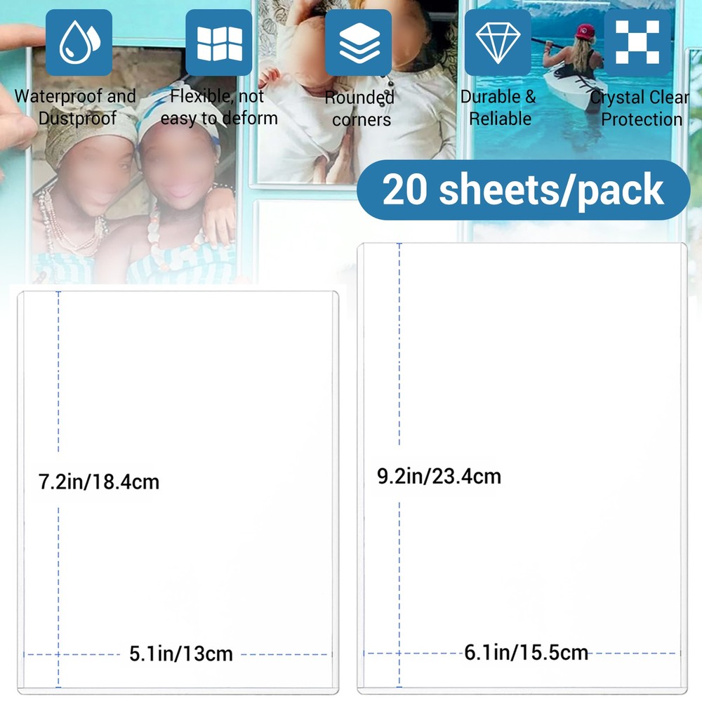 Dustproof Clear 4x6/5x7/6x9 Rigid Sleeves for Trading Cards Pictures Protection