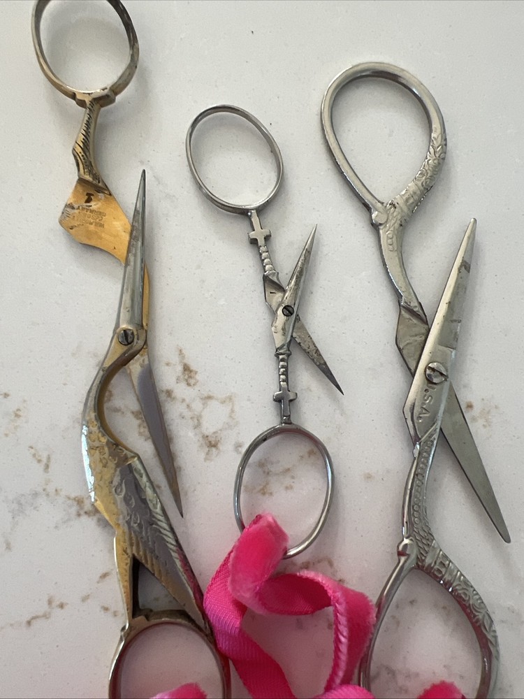 Antique Mini Scissors (3 Pair) Unique (Germany, USA)