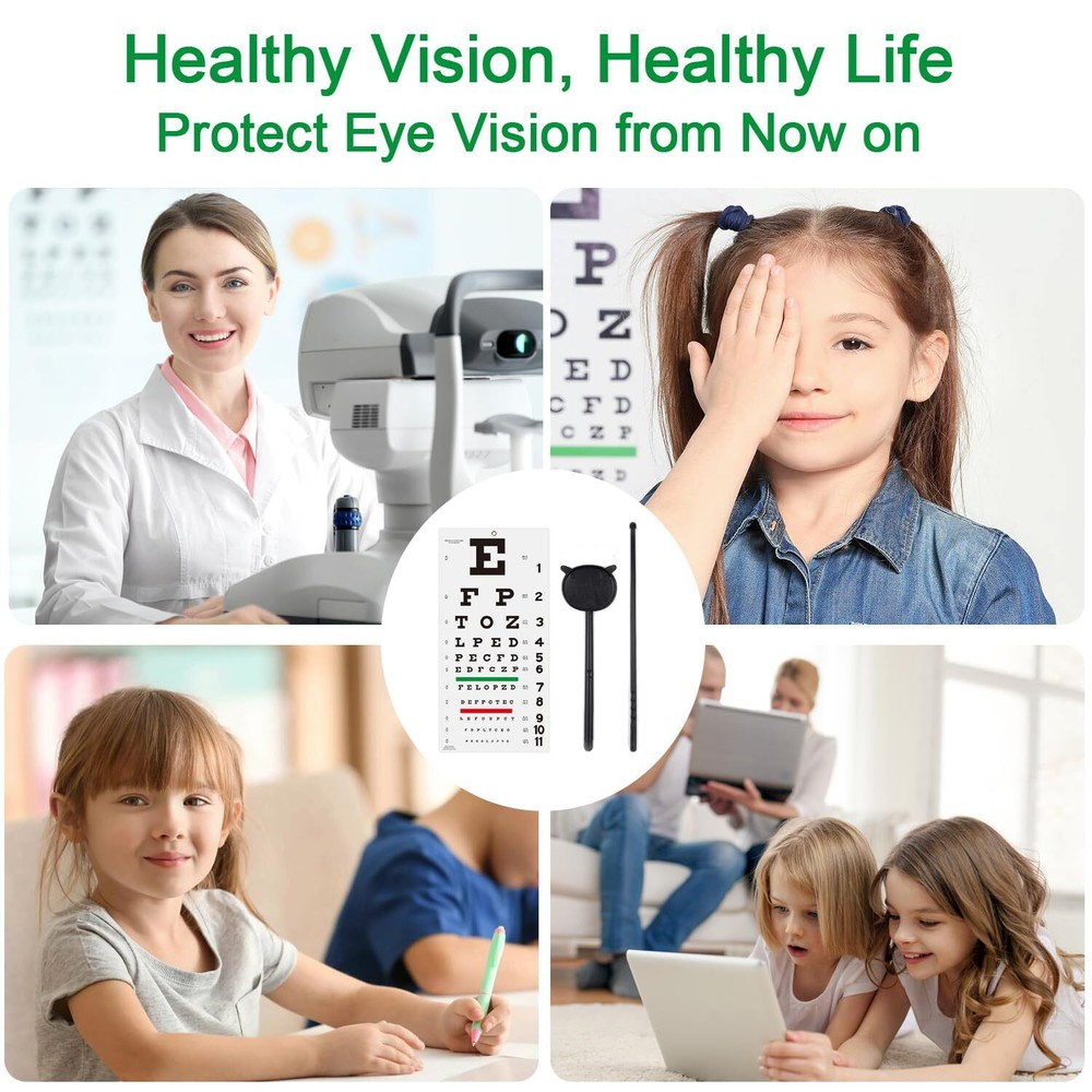 Eye Chart Eye Exam Chart Plastic Low Vision Eye Charts Wall Chart with Eye Oc...