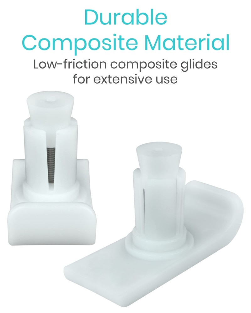 Vive Walker Ski Glides & Covers 4 PCS - Replacement Feet for Folding Walker