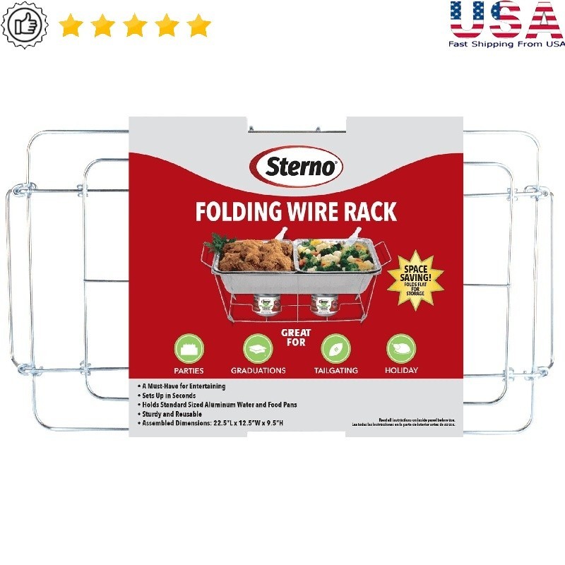 Folding Wire Rack Chafing Dish Buffet Server Durable Catering Tool Easy Setup US