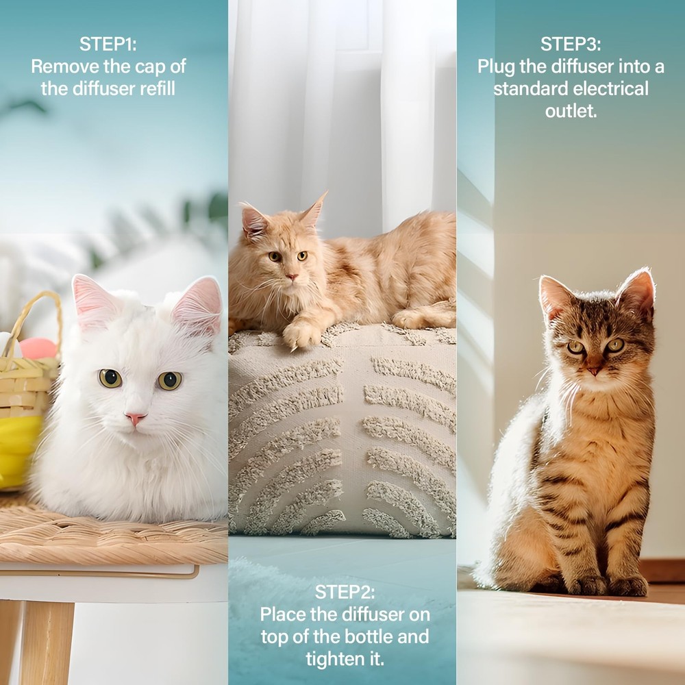 Cat Calming Diffuser Refill 6 Pack Pheromone Six pack, Green