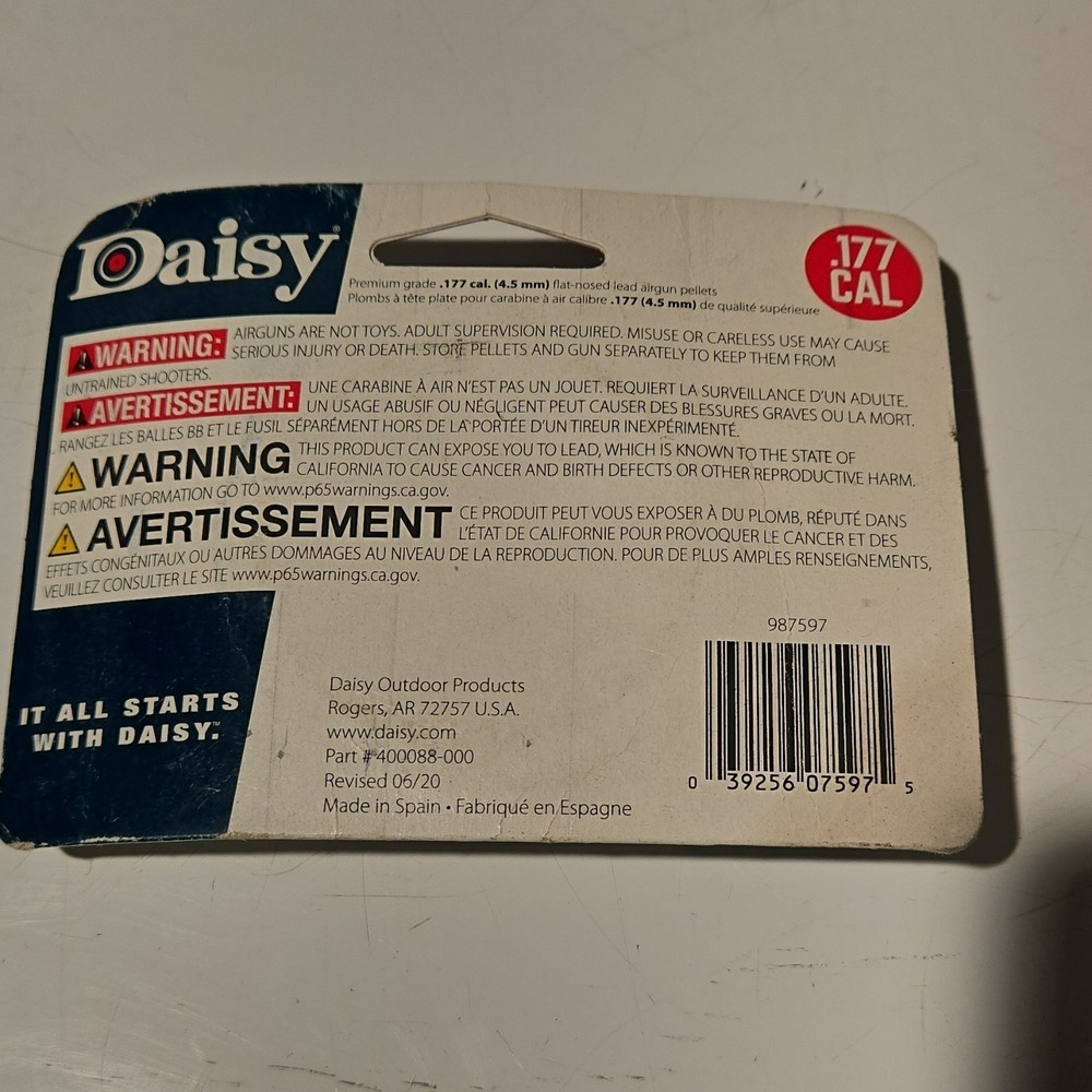 Daisy .177 Cal Flat-Nosed Pellets 500 Count Precision Max Model 987597