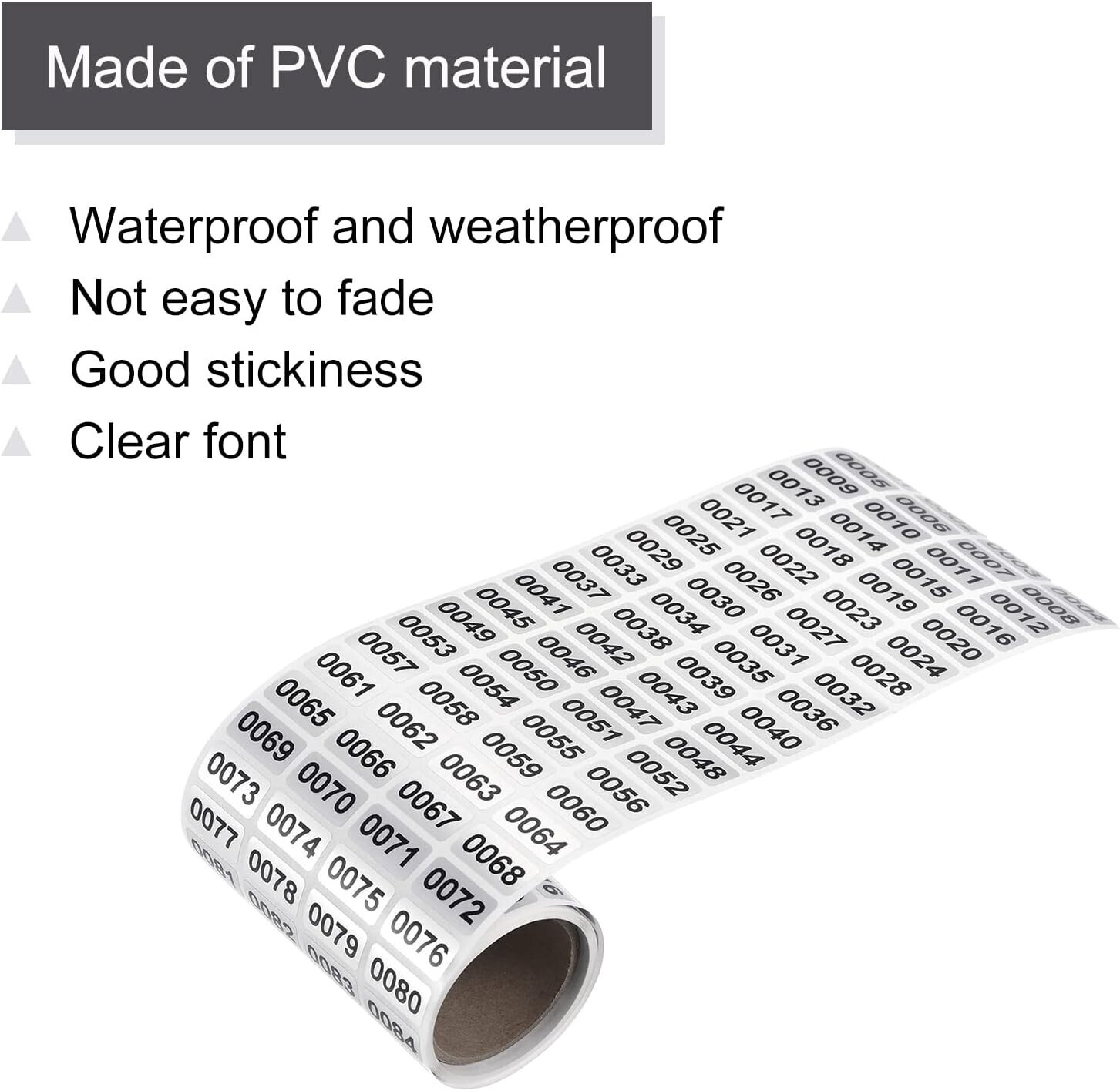 1-10000 Self Adhesive Consecutive Number Inventory Labels Stickers Waterproof
