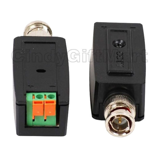2 Pcs Passive Video Balun CCTV Camera Network Twisted Transceiver CAT5 Cable w20
