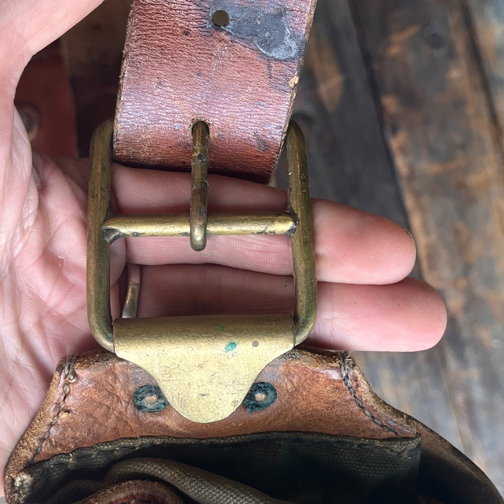 Antique WWI Original Leather Bandolier