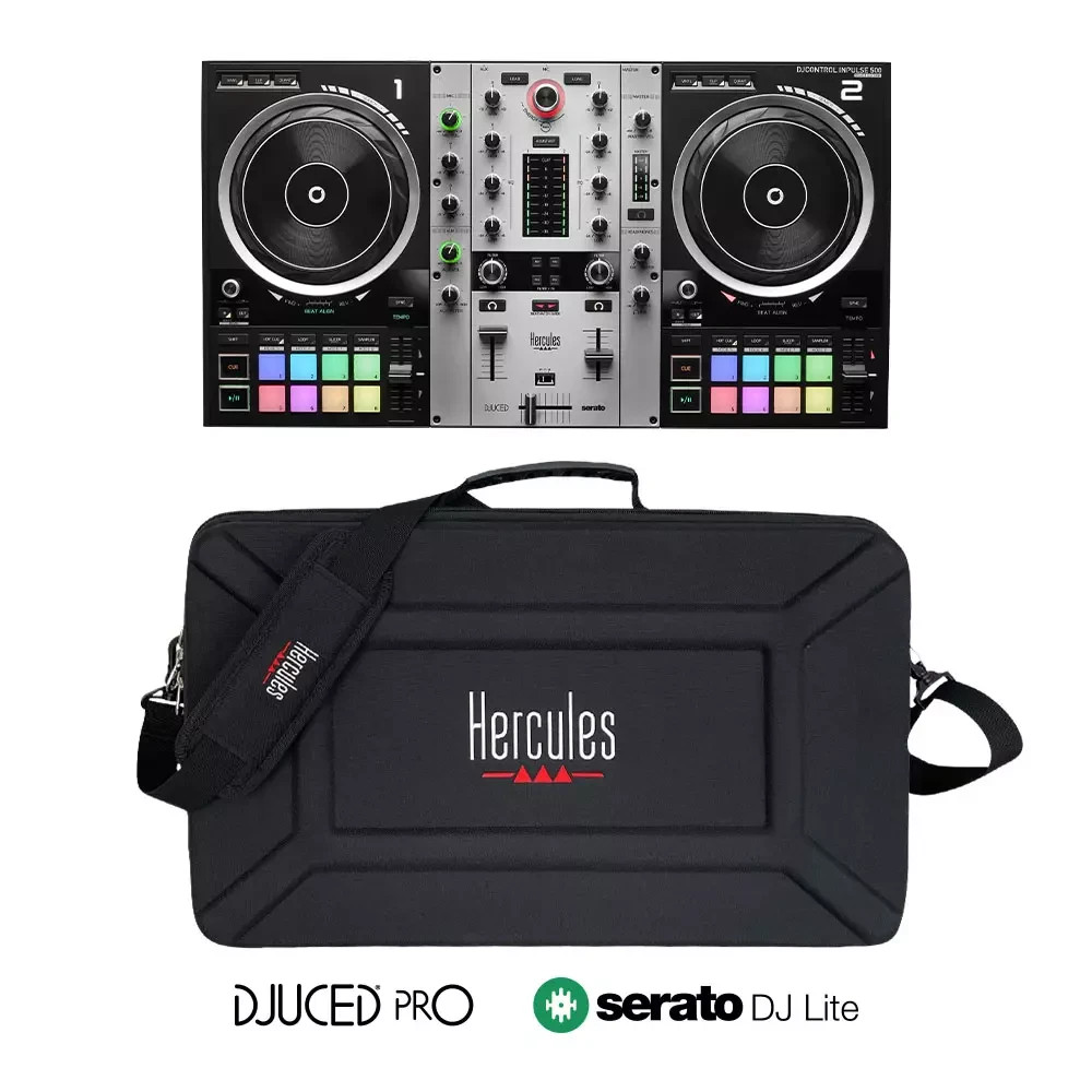 Hercules DJControl Inpulse 500 Silver Limited Edition DJ Controller w/ Case