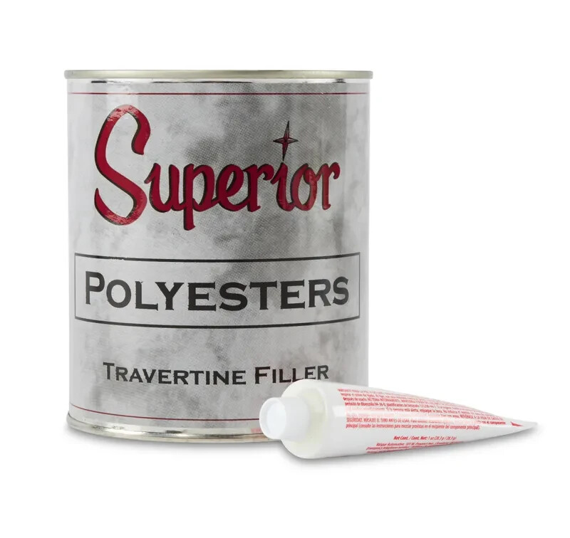 Superior Polyester Adhesive - Travertine Filler - Quart