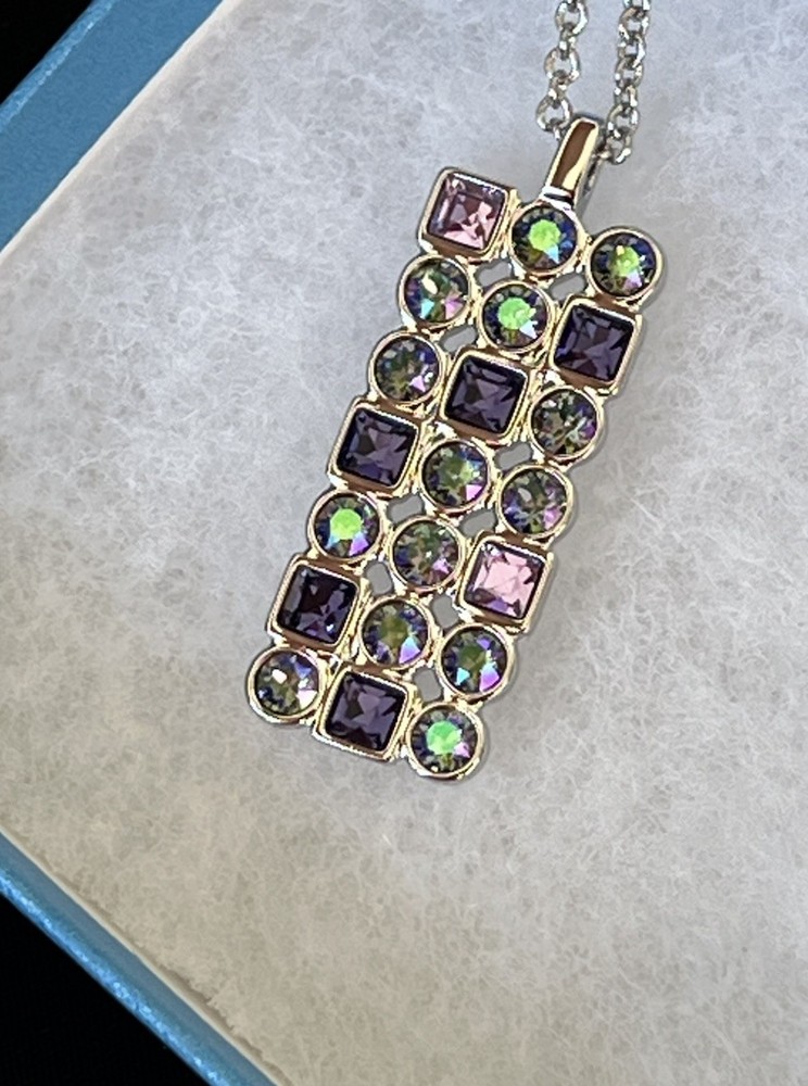Touchstone Crystal Swarovski Morse Code Pendant NWT $79 Retail