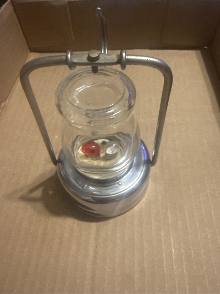 Miniature small tiny vintage Lantern silver finish hook on top