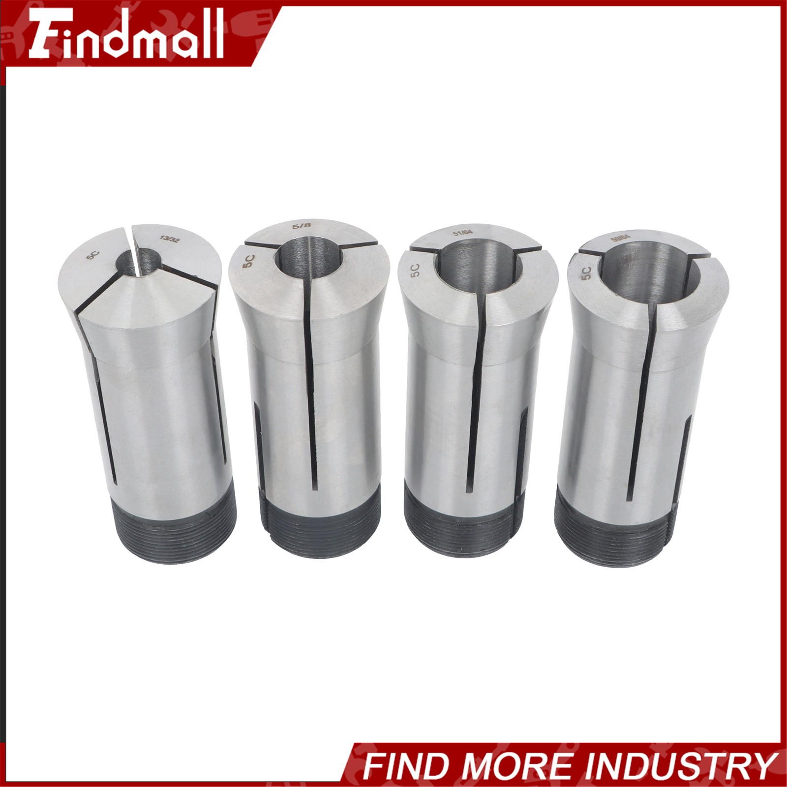 Findmall 57 Pack 5C Collet Set Fractional 1/8" to 1" High Precision Lathe