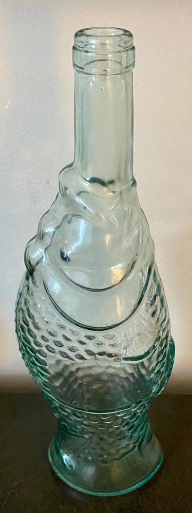 Light Aqua Pescevino Fish Wine Bottle