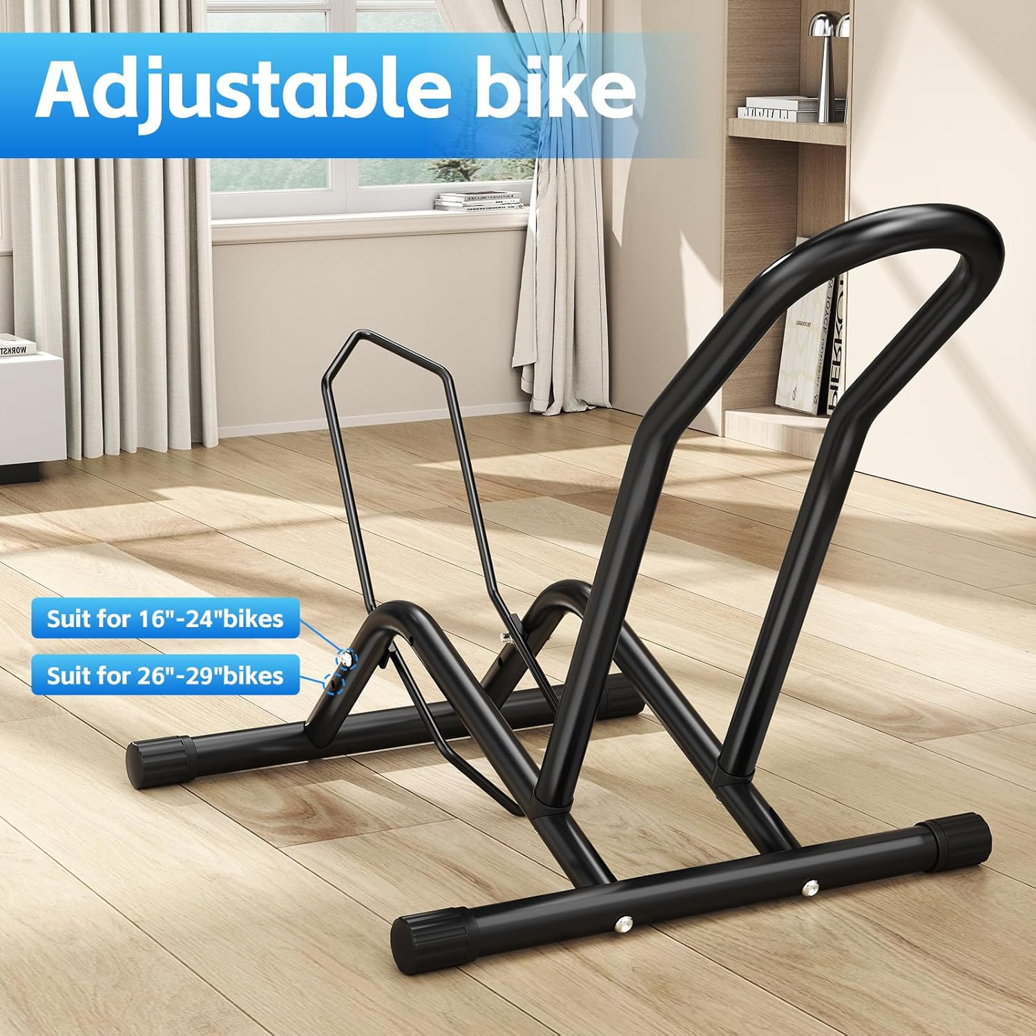 Bike Floor Stand Indoor Bike Stand for Garage/Home,Adjustable Bicycle Parking St