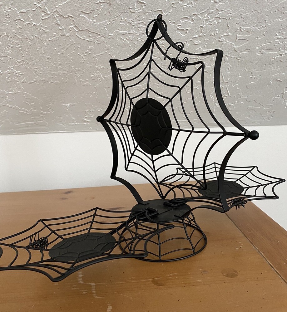 Serving/Display Stand Double Tray Spider Web Spooky Decor Halloween