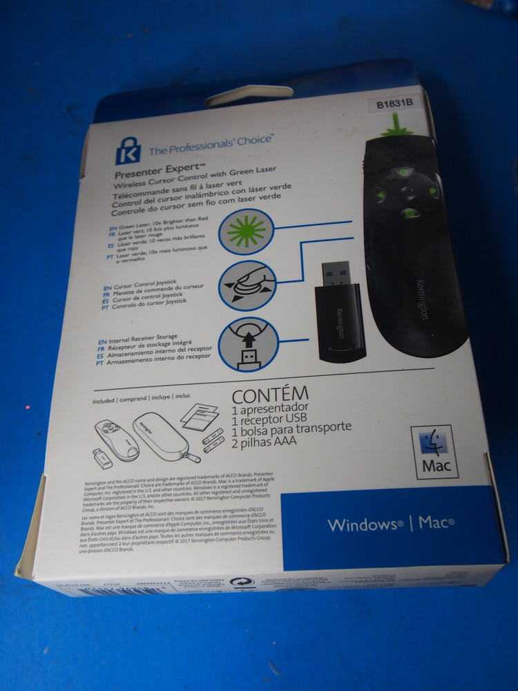 Kensington Presenter Expert Wireless Cursor Control Red Laser 10x Brighter
