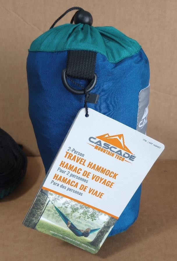 Cascade Mountain Tech 2-Person Travel Double Hammock 440lb Blue & Green FREESHIP