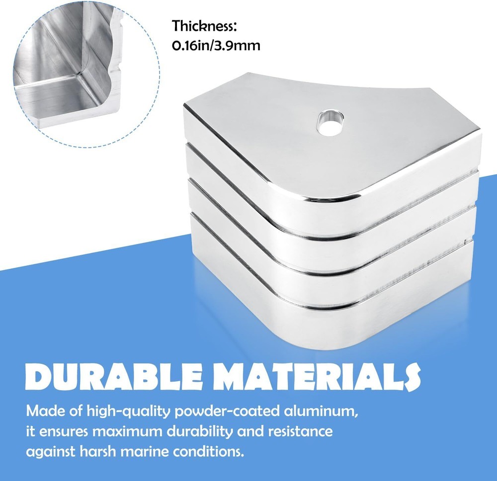 Deck Corner Pontoon Corner Cap for 90° Rounded Corner Fit Pontoon Protection