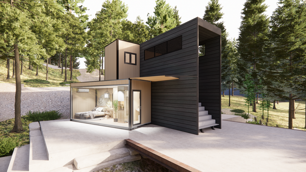 Modern House Home Building Plan With AutoCAD File - Container house