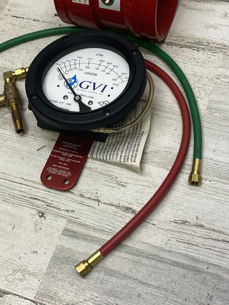 Global Vision GVI 5” Fire Pump Flow Test Meter New in Box