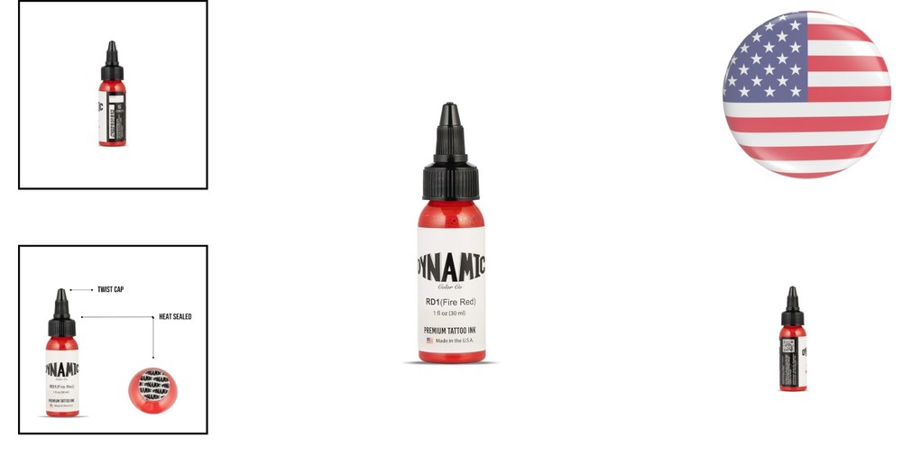 Dynamic Fire Red Tattoo Ink, & Sterilized, 1oz for Stunning Tattoos