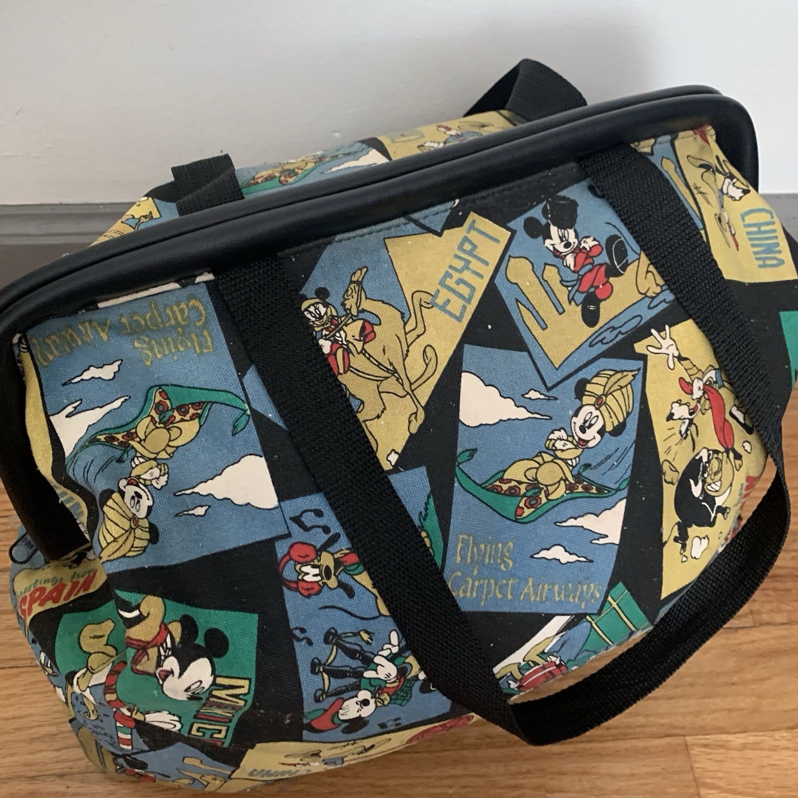 Vintage Disney Mickey Unlimited All Over Print Duffle Travel Bag