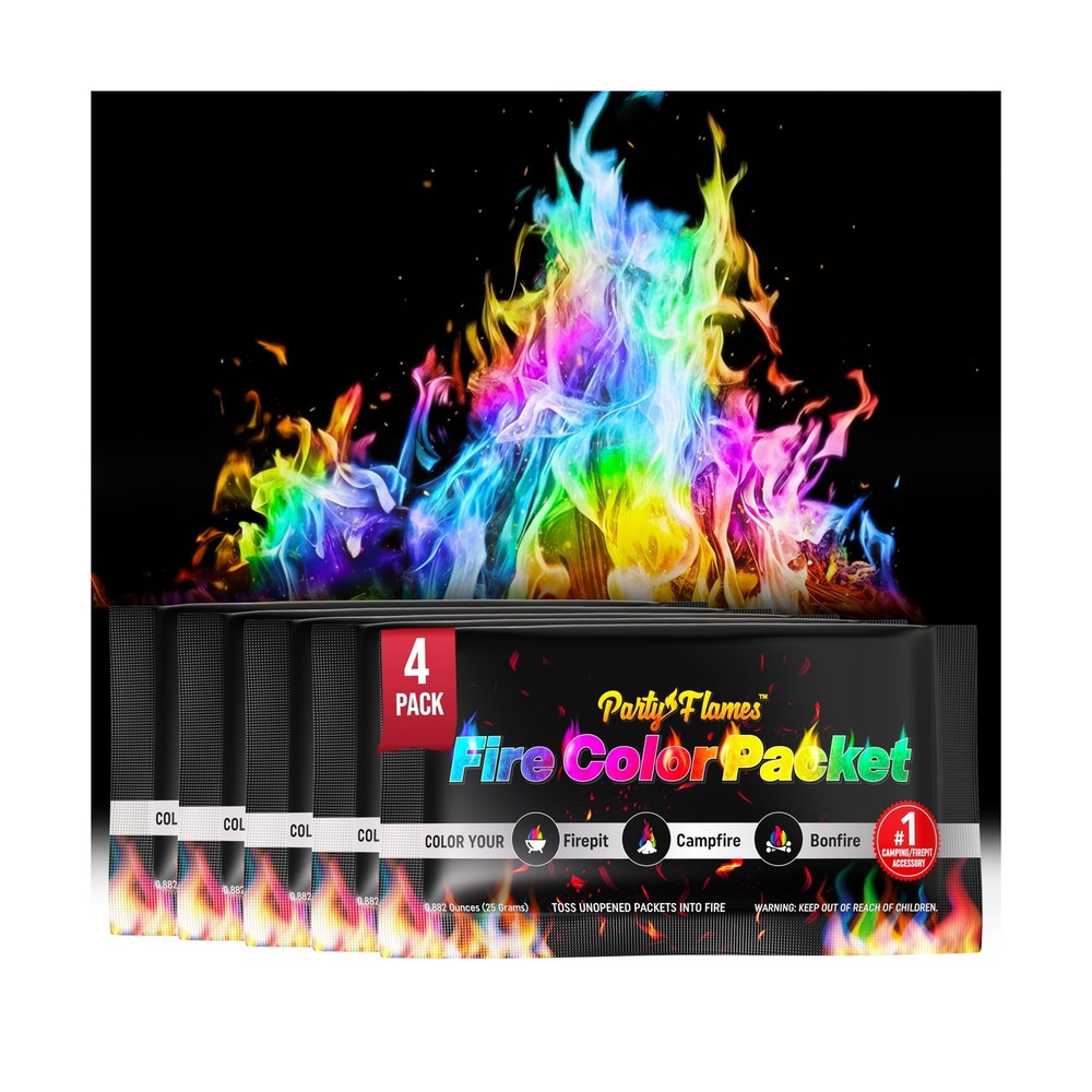 Magic Campfire Fire Color Changing Packets for Fire Pit (4 Pack) Outdoor Fire...