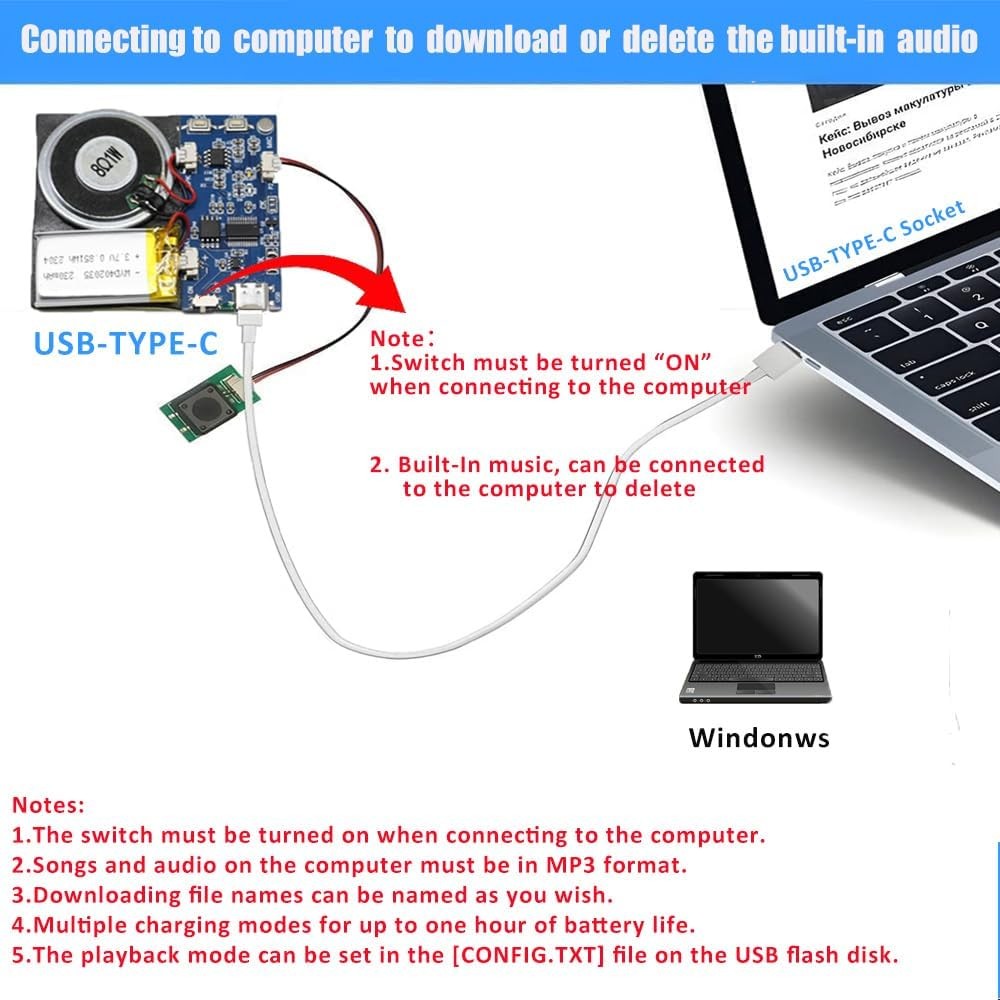 Module - 16MB Push Button Activated Sound with Speaker, Blue-1 PC