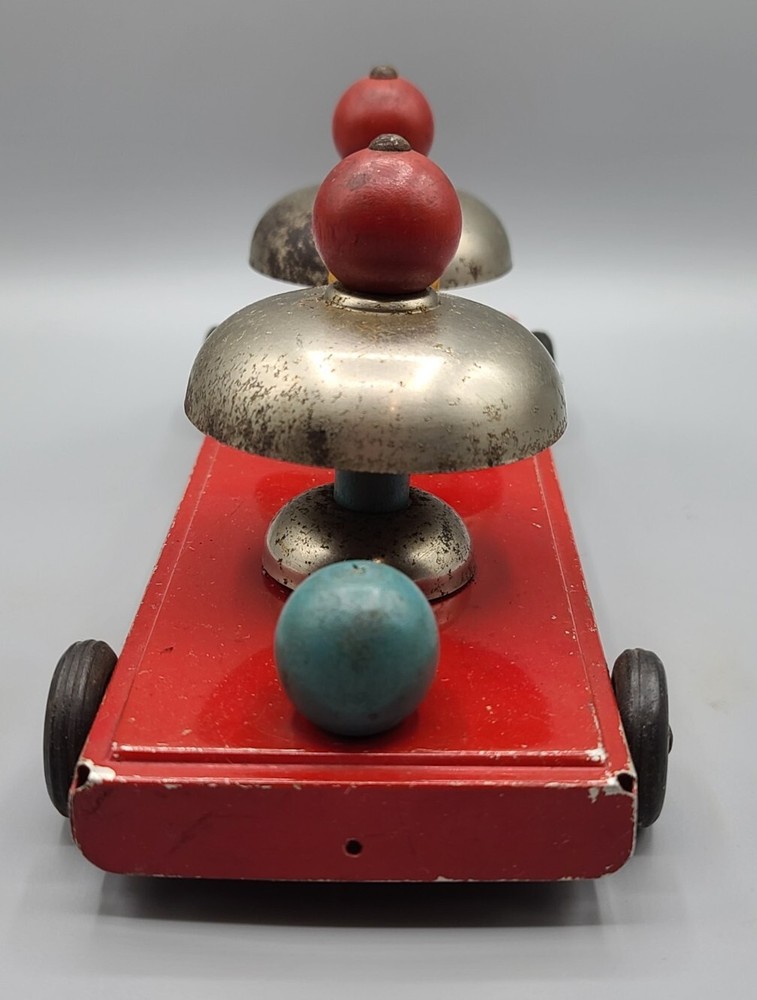 VINTAGE MARX Pressed Steel Pull Toy - Double Bell