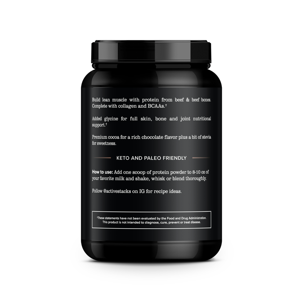 Active Stacks Beef Protein Isolate Powder, Chocolate 2lb