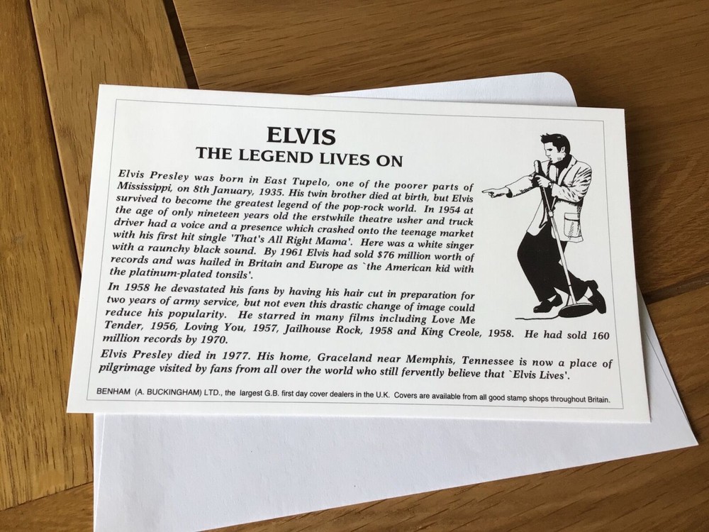 Elvis first day of issue stamps cover Ref 55929