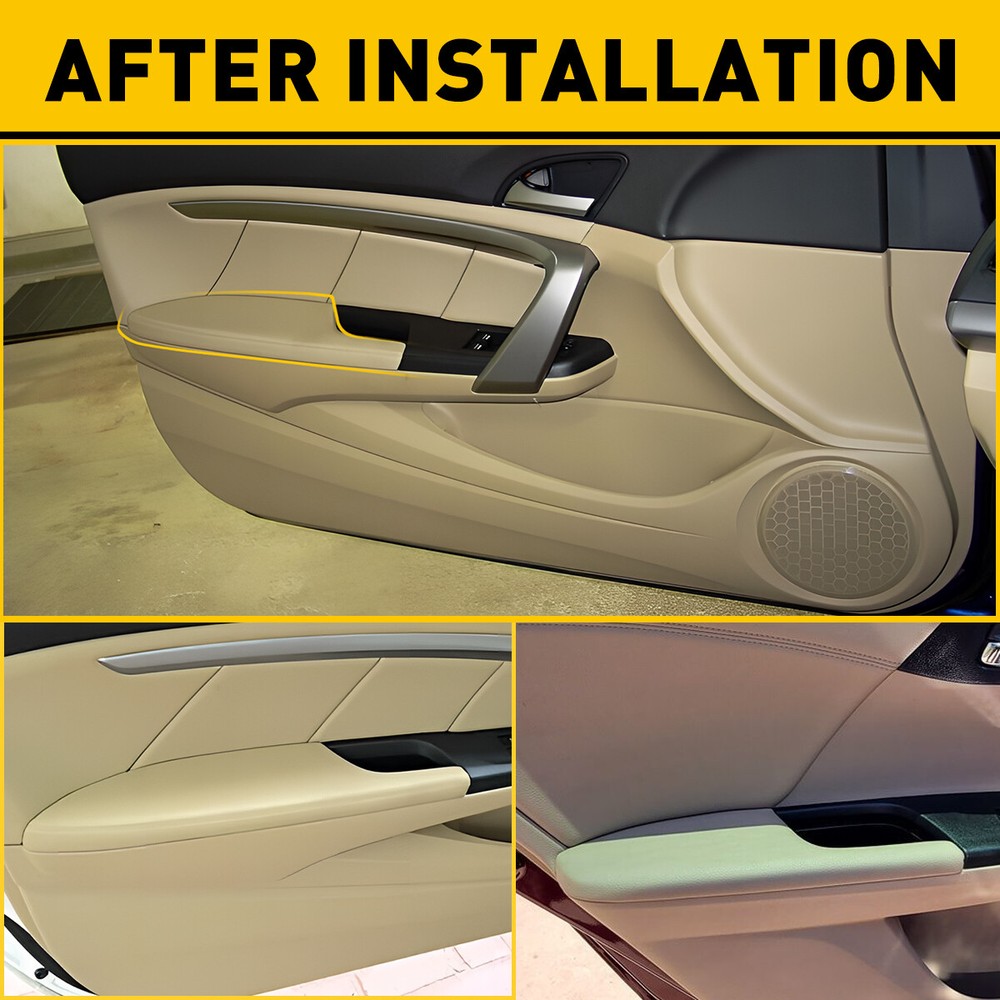 Fits For 2008-2012 Honda Accord Coupe Door Armrest Panel Beige Left Side Leather