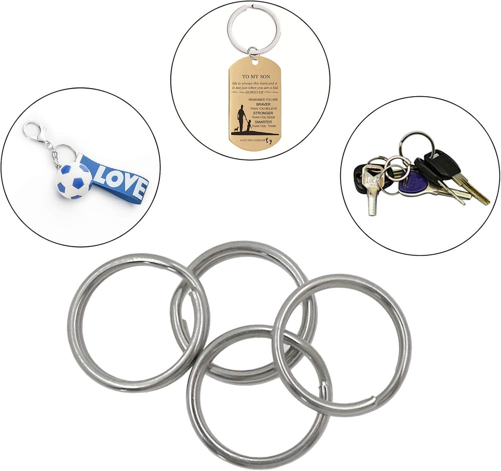 60Pcs Small Key Chain Ring, Stainless Steel Split Rings, Mini Split Jump Ring wi