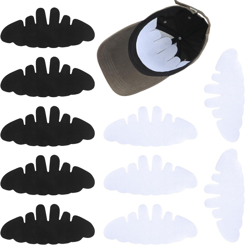 10 Pack Hat Shaper Insert, 5 White 5 Black Felt Inserts for Baseball Caps, 11.61