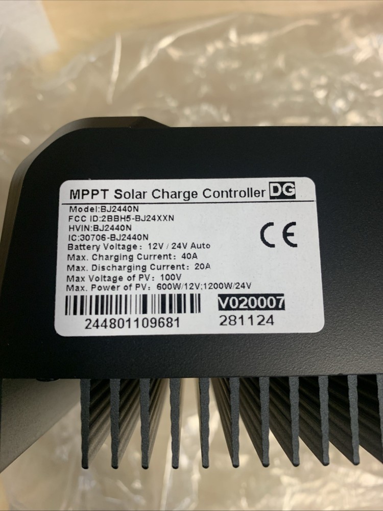 BougeRV 40A MPPT Solar Charge Controller APP Control LCD 12V/24V Battery