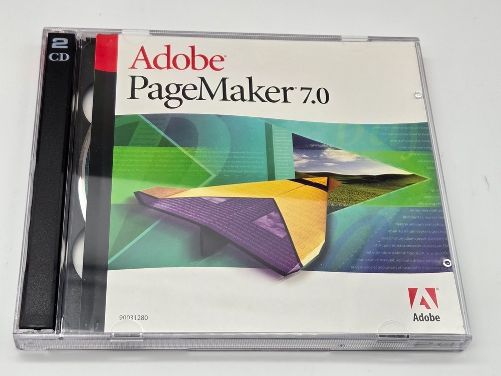 Adobe PageMaker 7.0 Upgrade Windows 2 Disc Set with Key Guide & Box