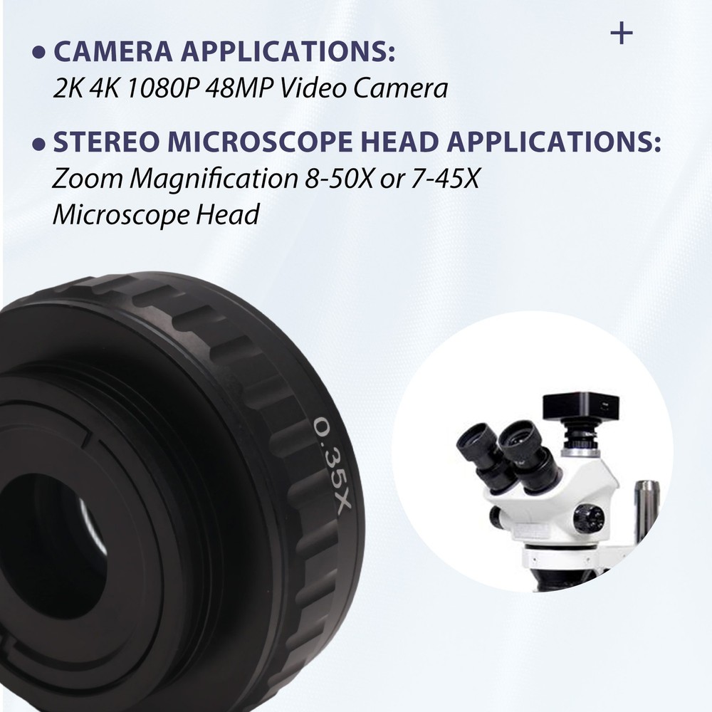 C Mount Adapters Lens 0.35X CCD for Trinocular Stereo Microscope Camera5916