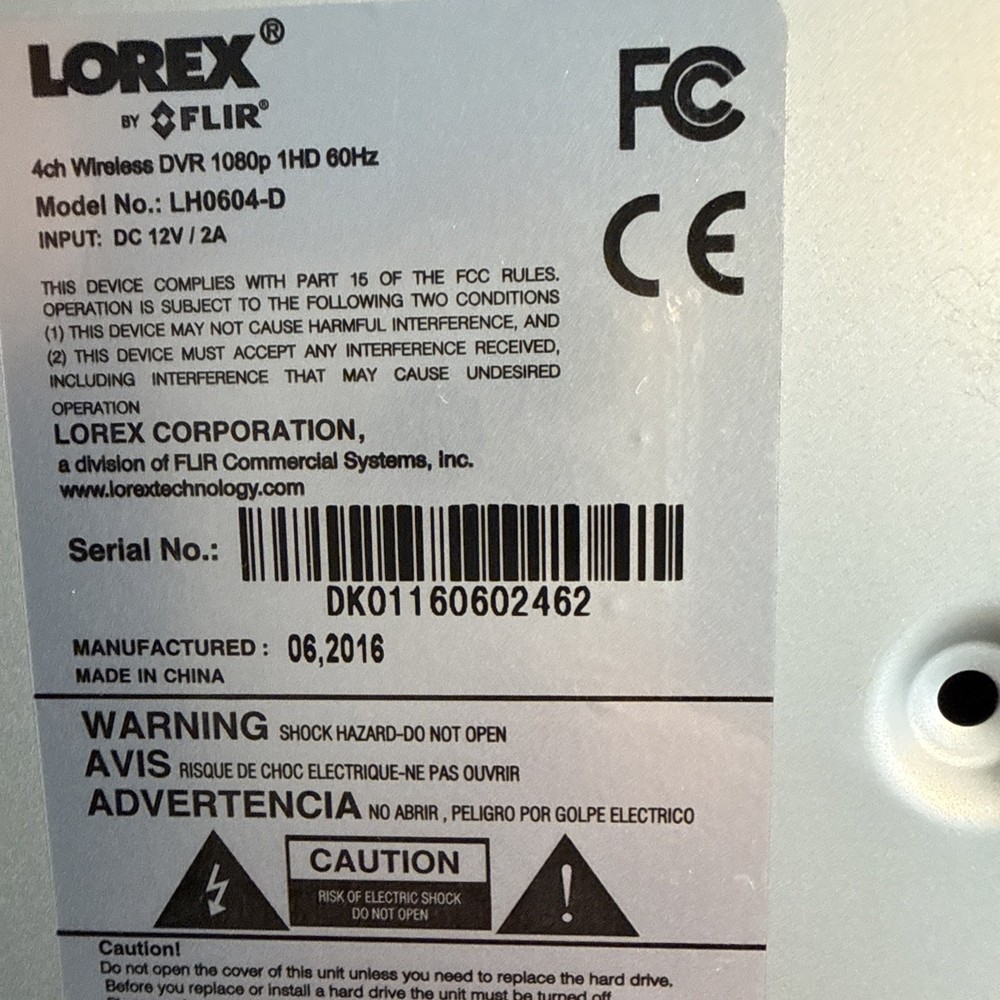 Lorex 1080P Wireless DVR (LH0904-D)-BLACK