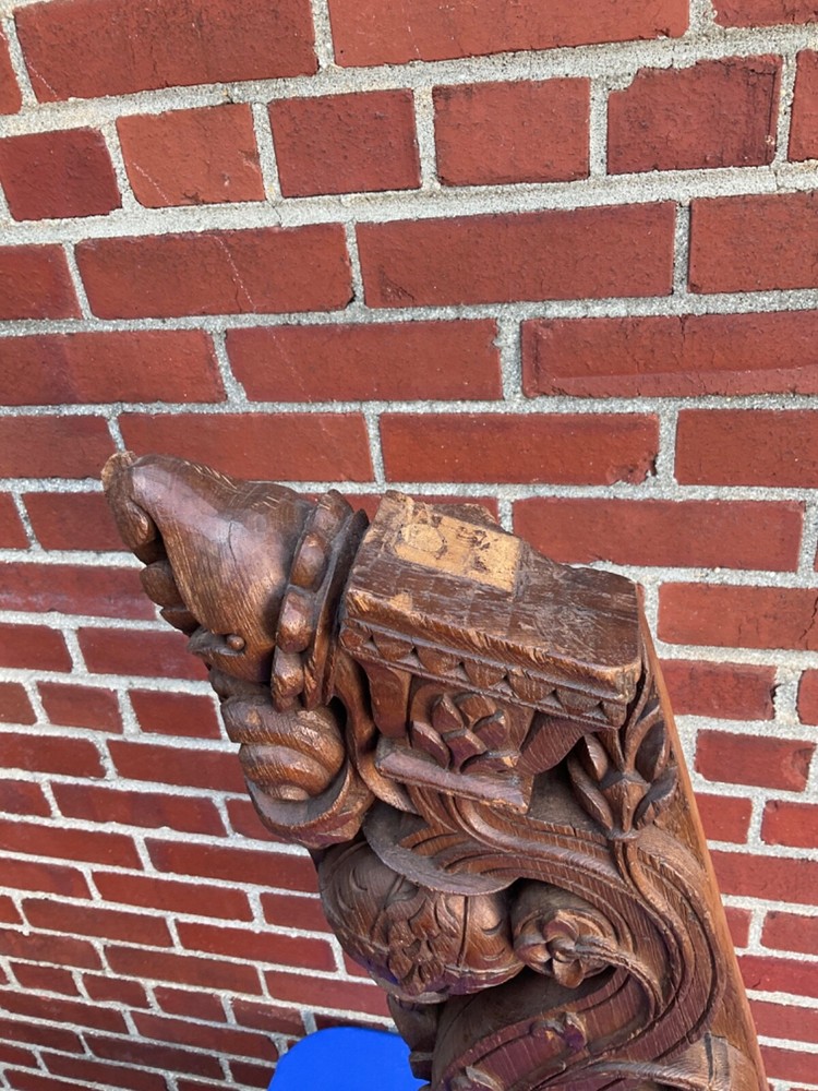 Antique Carved Architectural Element On Stand