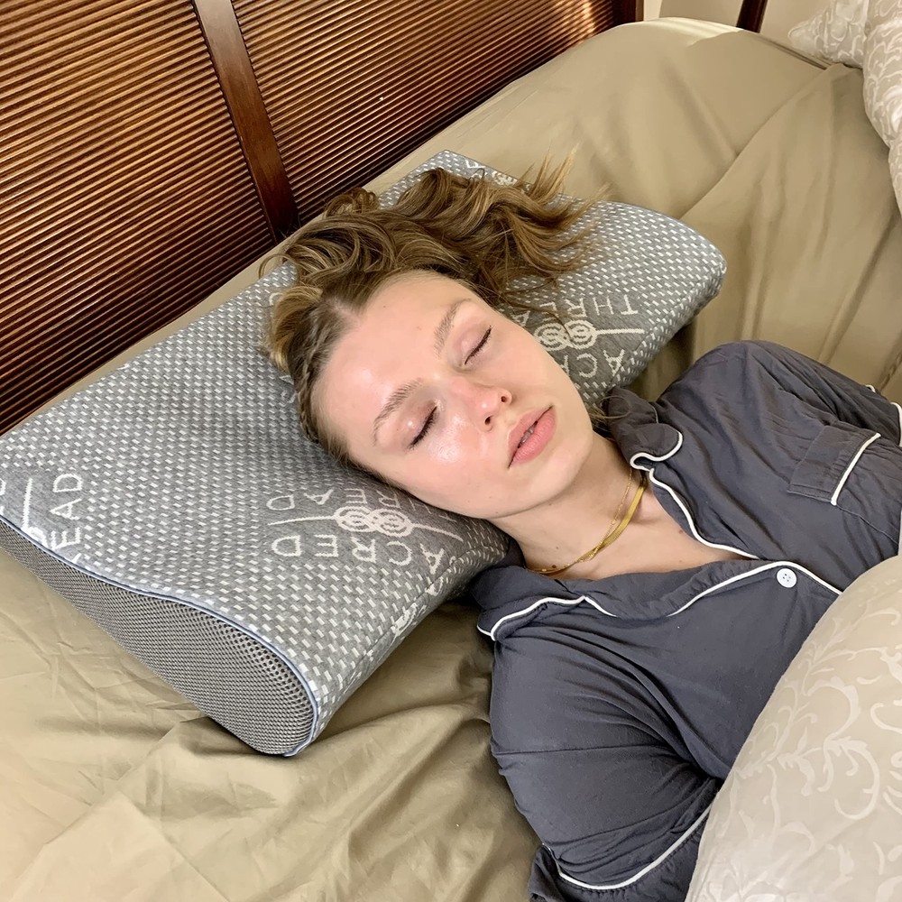 Sacred Thread Contour Memory Foam Pillow Ergonomic Cervical Pillow