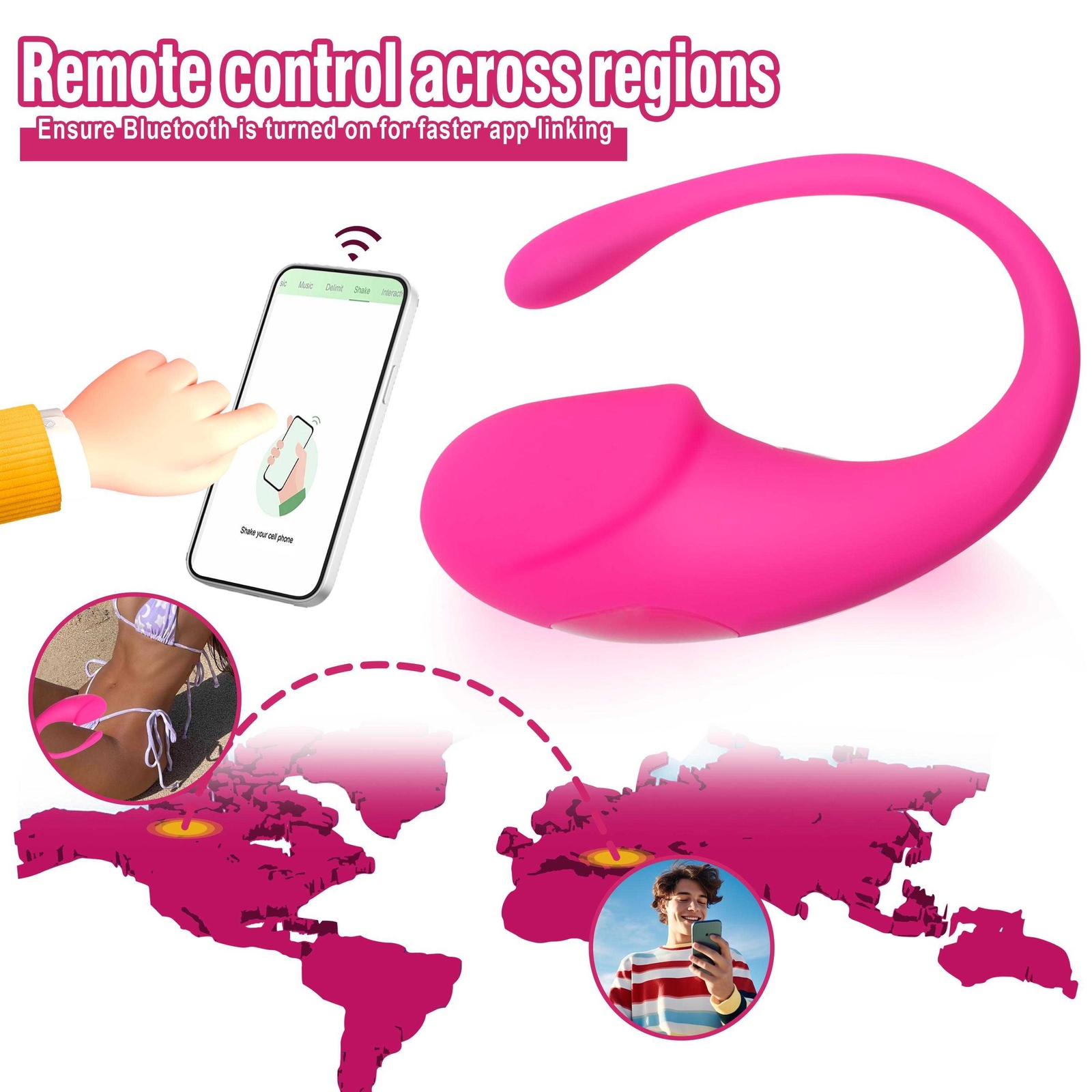 Wireless APP Remote Control Bullet Egg Vibrator G-Spot Dildo Sex Toys For Women