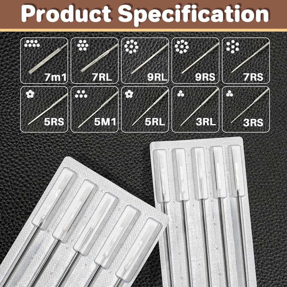 MAQIHAN Tattoo Needles - 50Pcs Disposable Mixed for silver