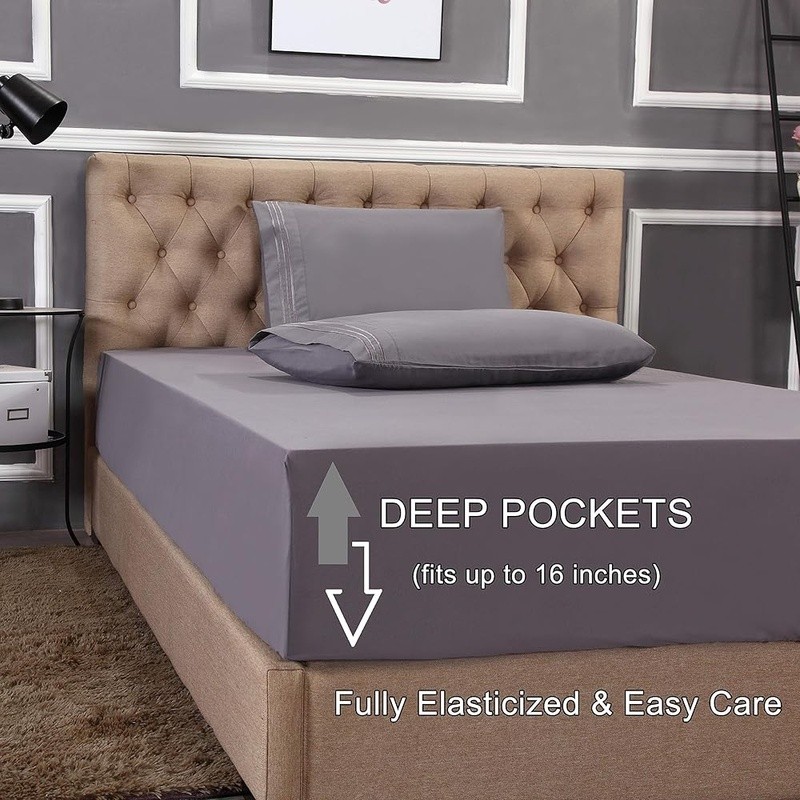 Soft Microfiber Deep Pocket Bed Sheets Ultra Comfort Wrinkle Resistant Set New