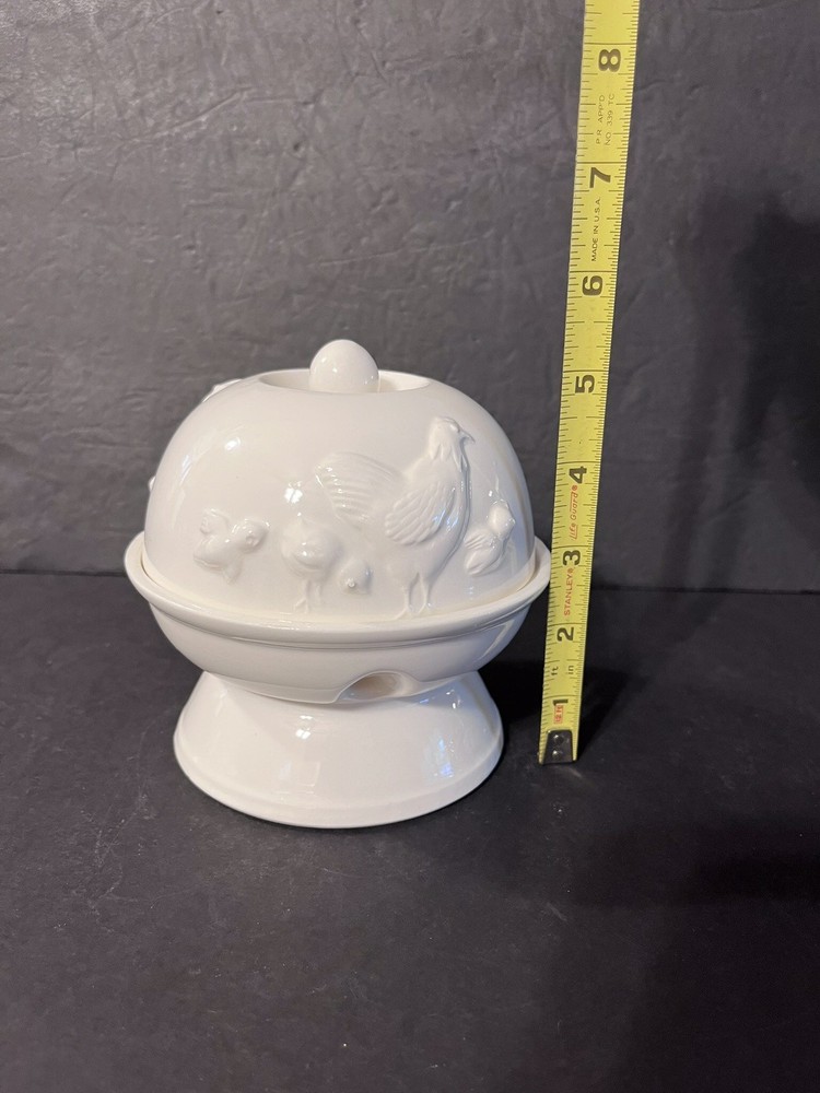 EGG-A-MATIC Vintage Electric Egg Cooker With Instructions Ceramic EUC WORKS