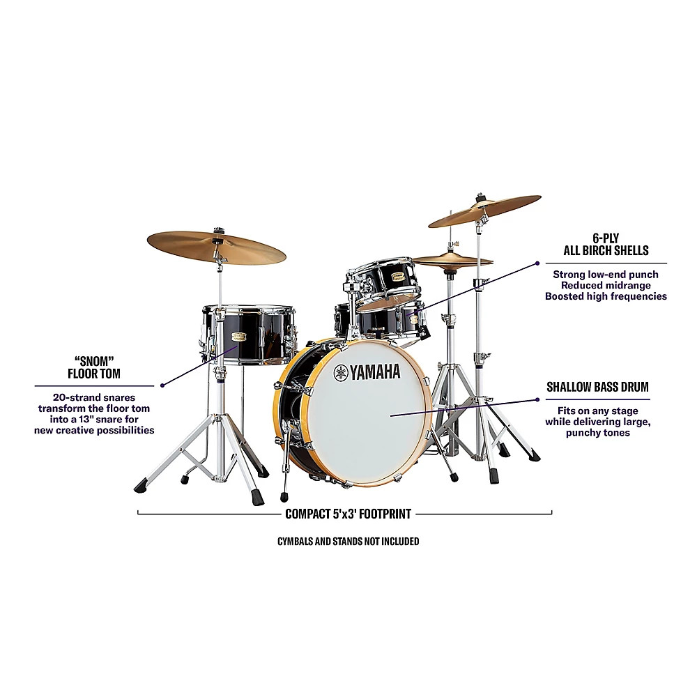 Yamaha Stage Custom Hip 4-Piece Shell Pack Raven Black