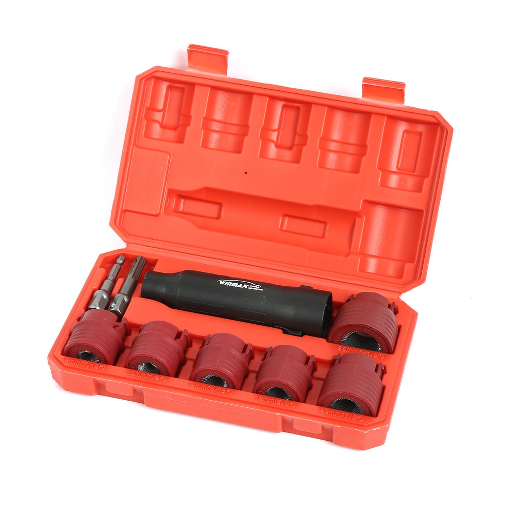 1/4" Hex-1/2" Square Dr Wheel Stud Cleaner Tool Set for Removing Rust and Debris