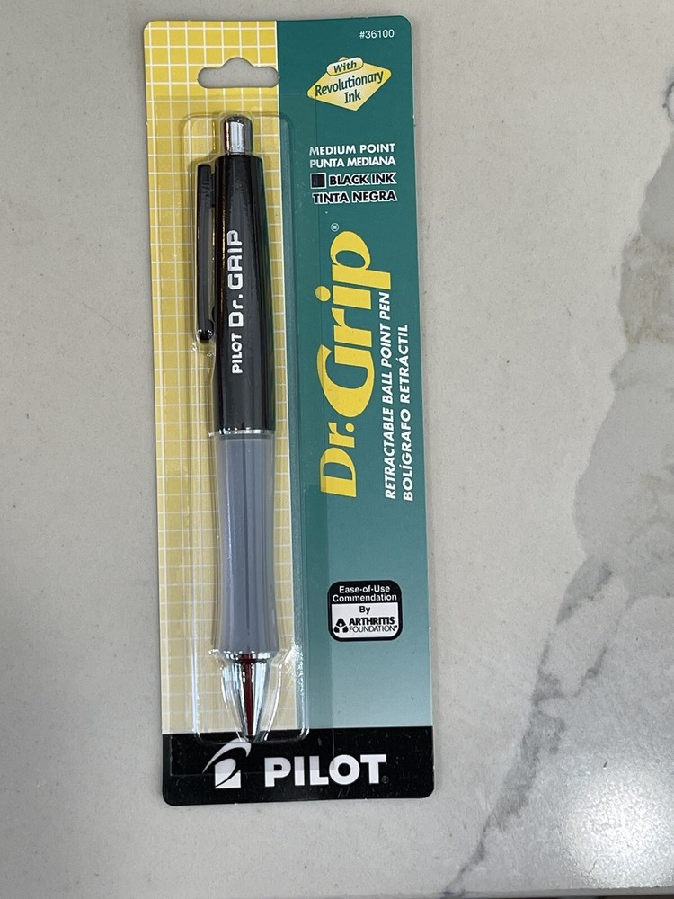 Pilot Dr. Grip Retractable Ball Point Pen, Medium, Black 36100