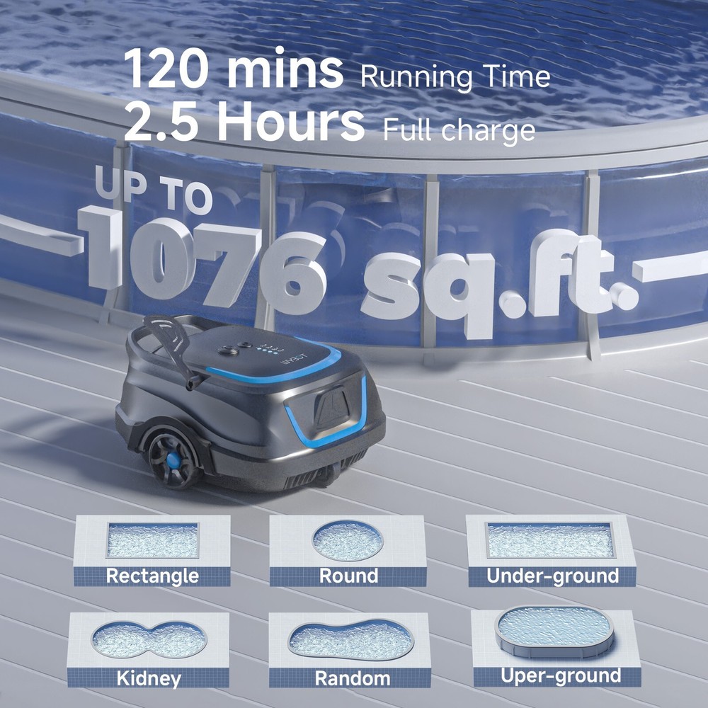 WYBOT A1 Cordless Robotic Pool Cleaner, Automatic Pool Vacuum
